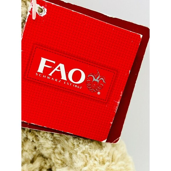 FAO Schwarz Tan Bear Plush 150th Anniversary Toys R Us Stuffed 8 inch 2012 - Picture 3 of 10